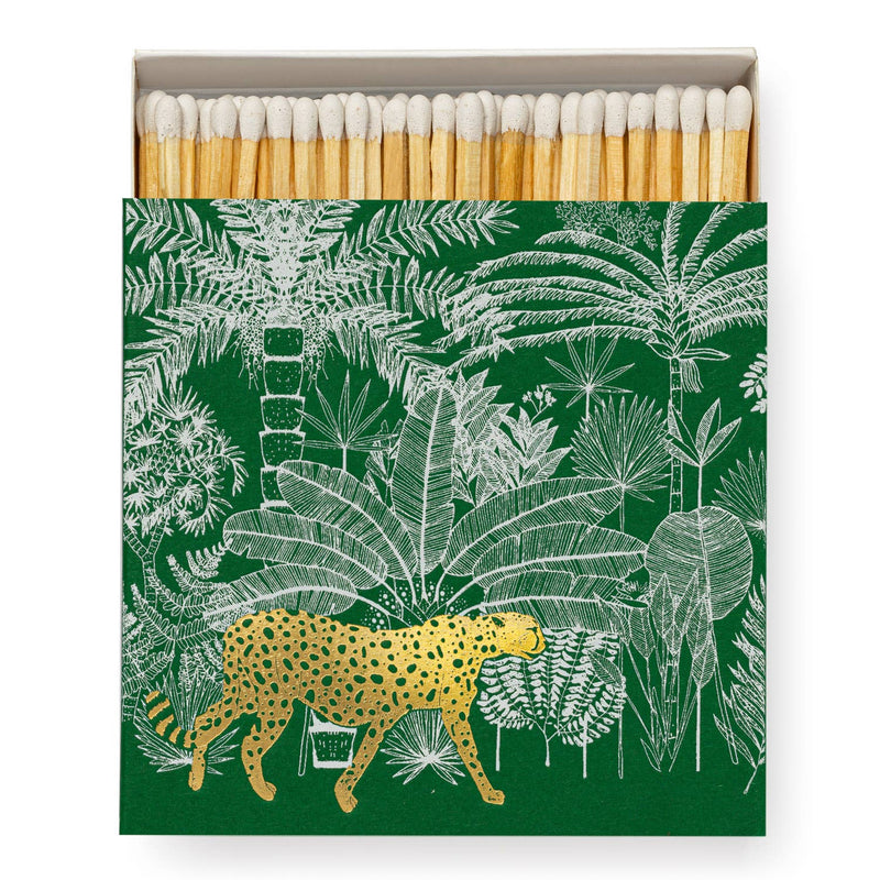 Cheetah in Jungle (Green) | Square - Safety Matches-Hand In Pocket