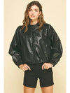 Driar Vegan Leather Bomber Jacket-Hand In Pocket