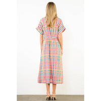 THML Ariel Button Down Midi Dress - Orange-Hand In Pocket
