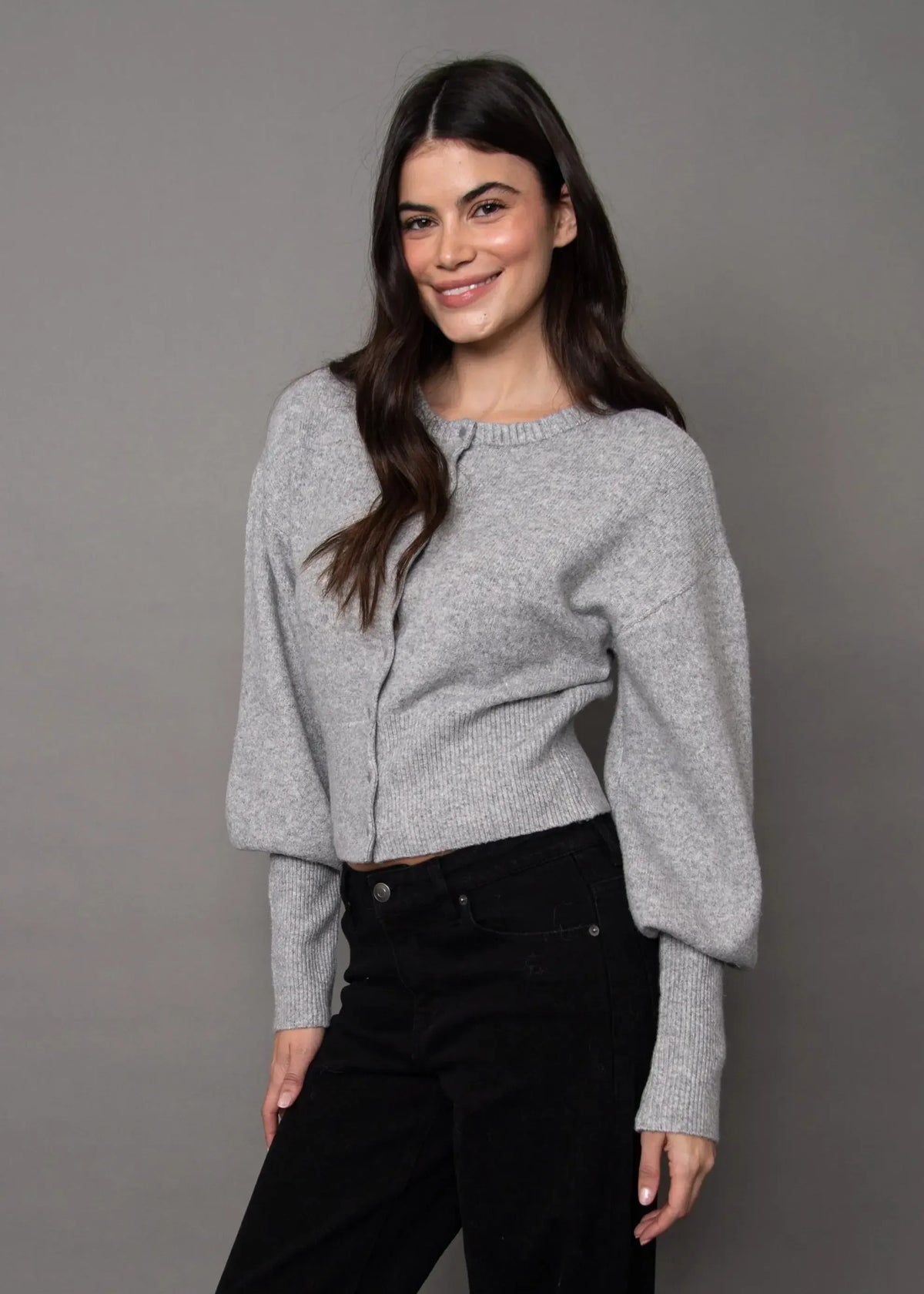 RD Style Formica Cardigan - Flint Grey-Hand In Pocket