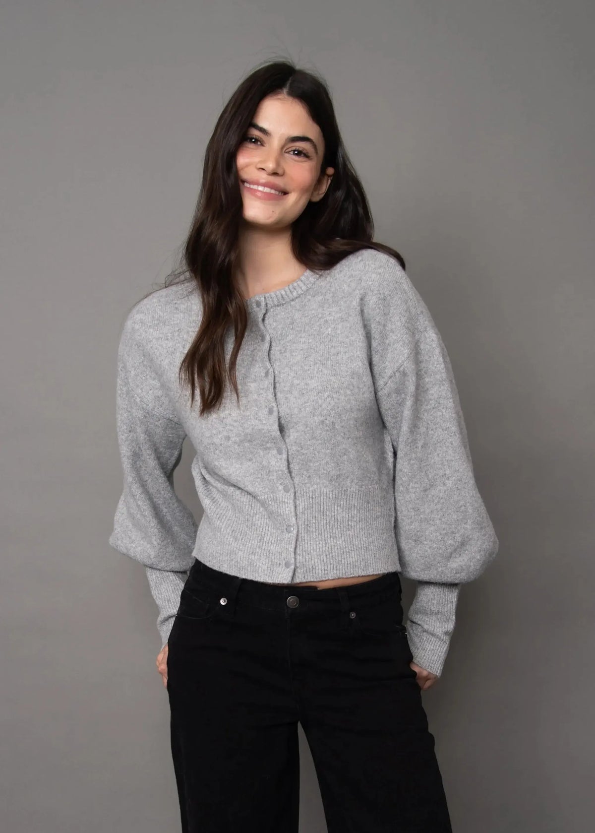 RD Style Formica Cardigan - Flint Grey-Hand In Pocket