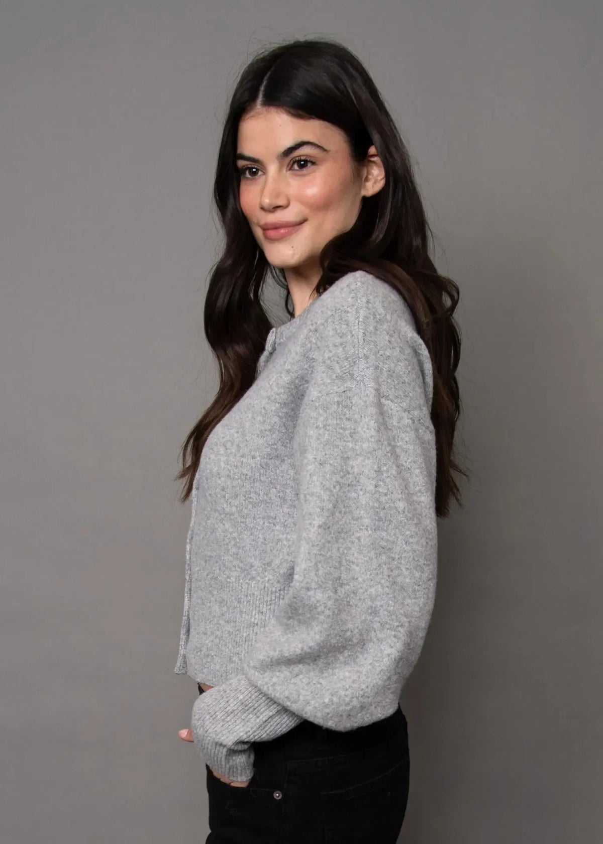 RD Style Formica Cardigan - Flint Grey-Hand In Pocket