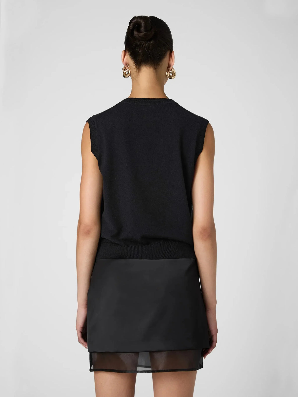 French Connection Cosysoft Sleeveless Vest- Black-Hand In Pocket