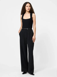 French Connection Ottoman Crinkle Top- Black-Hand In Pocket