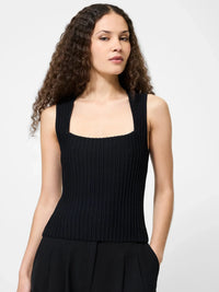 French Connection Ottoman Crinkle Top- Black-Hand In Pocket