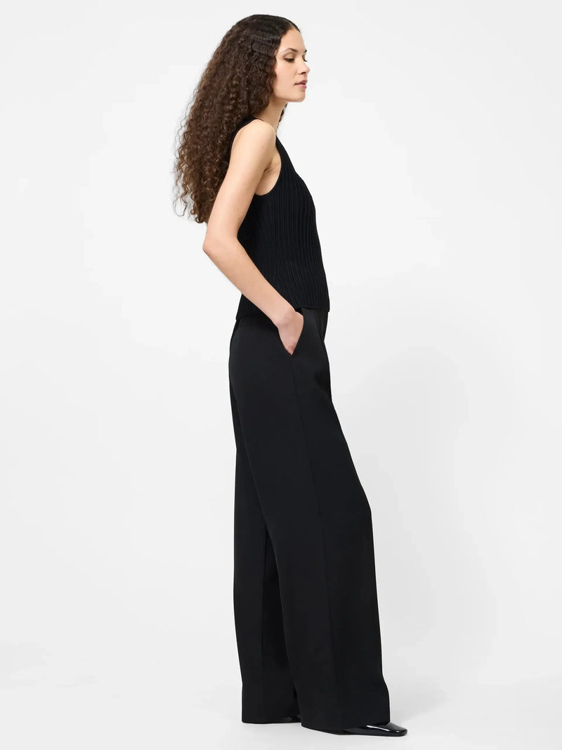 French Connection Ottoman Crinkle Top- Black-Hand In Pocket