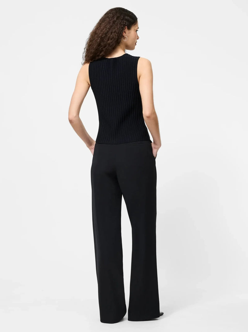 French Connection Ottoman Crinkle Top- Black-Hand In Pocket