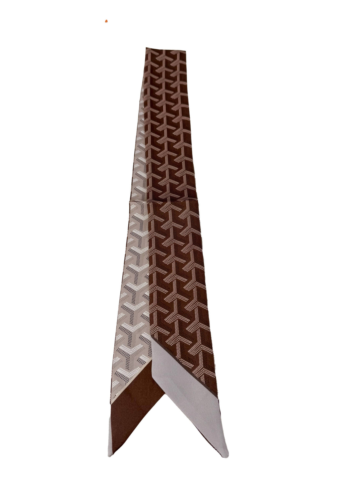 Brown Herringbone Scarf Necklace :Bright Star Pendant-Hand In Pocket