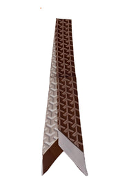 Brown Herringbone Scarf Necklace :Bright Star Pendant-Hand In Pocket