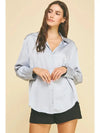 Alice Button Down Blouse- Ice Blue-Hand In Pocket