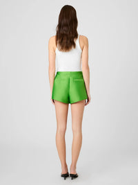 French Connection Taffeta Shorts - Botanica Green-Hand In Pocket