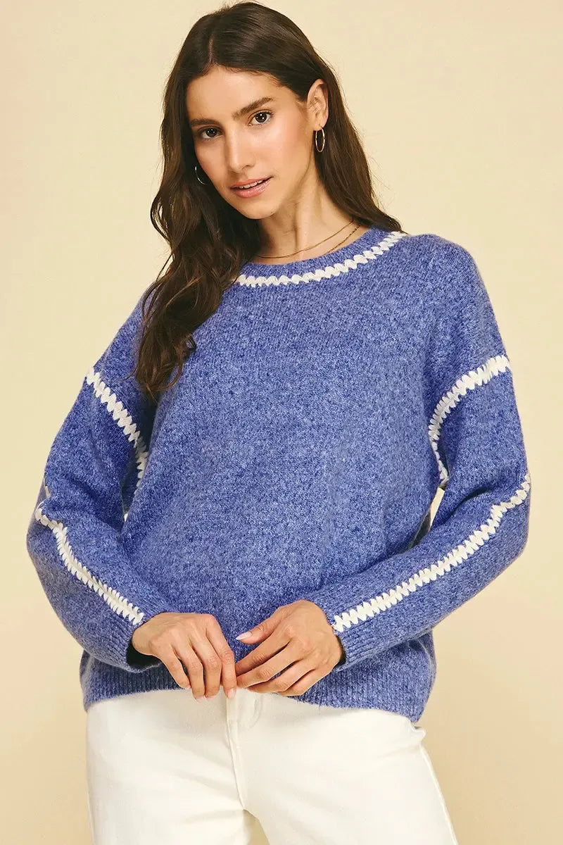 Bonnie Sweater - Blue-Hand In Pocket