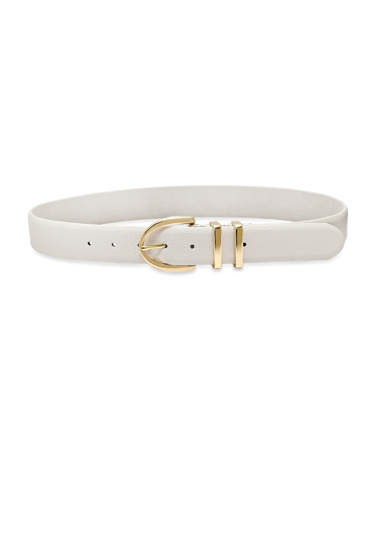 Laurel & Gold Palisades Belt - Eggshell-Hand In Pocket