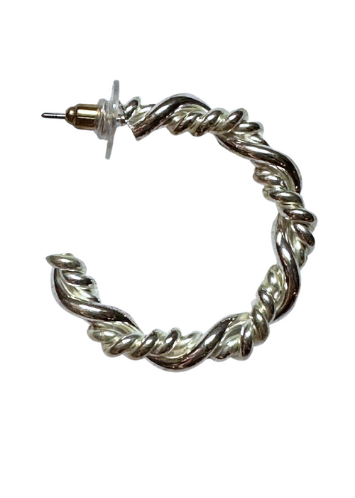 Eden Twisted Hoops - Silver-Hand In Pocket