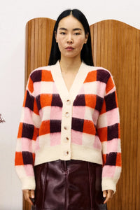 FRNCH Viola Cardigan- Rose-Hand In Pocket