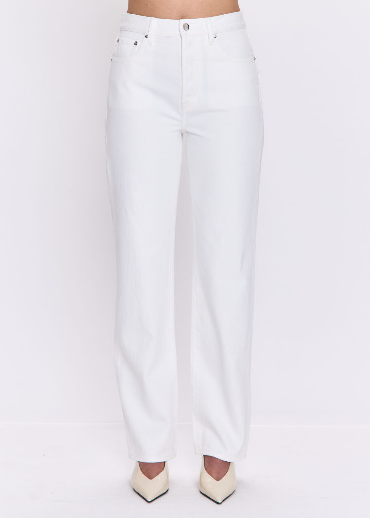 Pistola Cassie Super High Rise- Paper White-Hand In Pocket