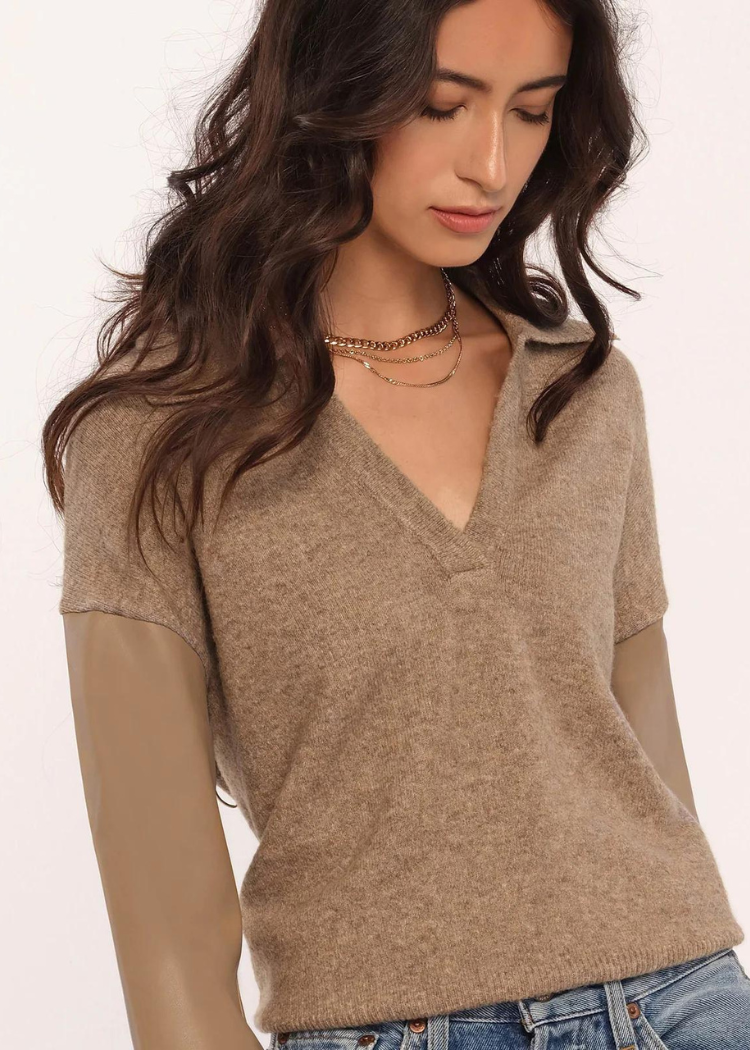 Heartloom Mia Collared Pullover Sweater-Hand In Pocket