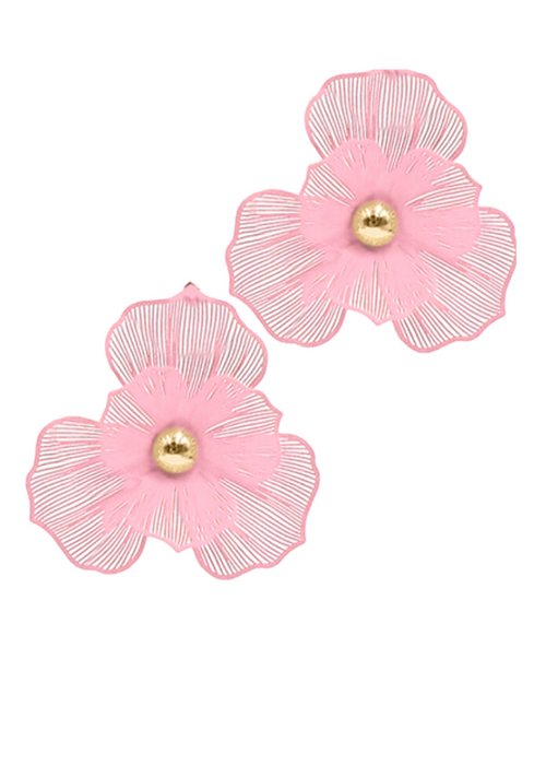 Sejal Flower Earring-Pink-Hand In Pocket