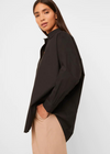 French Connection Rhodes Popover Shirt-Black-Hand In Pocket