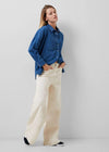French Connection Zaves Chambray Denim Shirt-Hand In Pocket