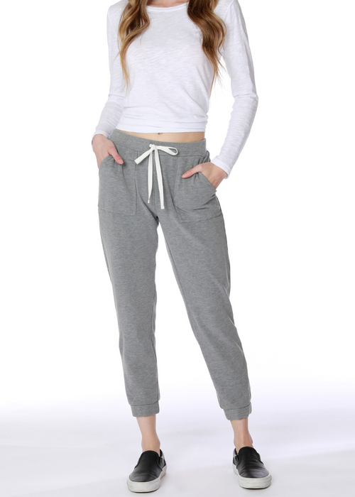 Bobi Sweatpant Jogger - Muted Grey-Hand In Pocket