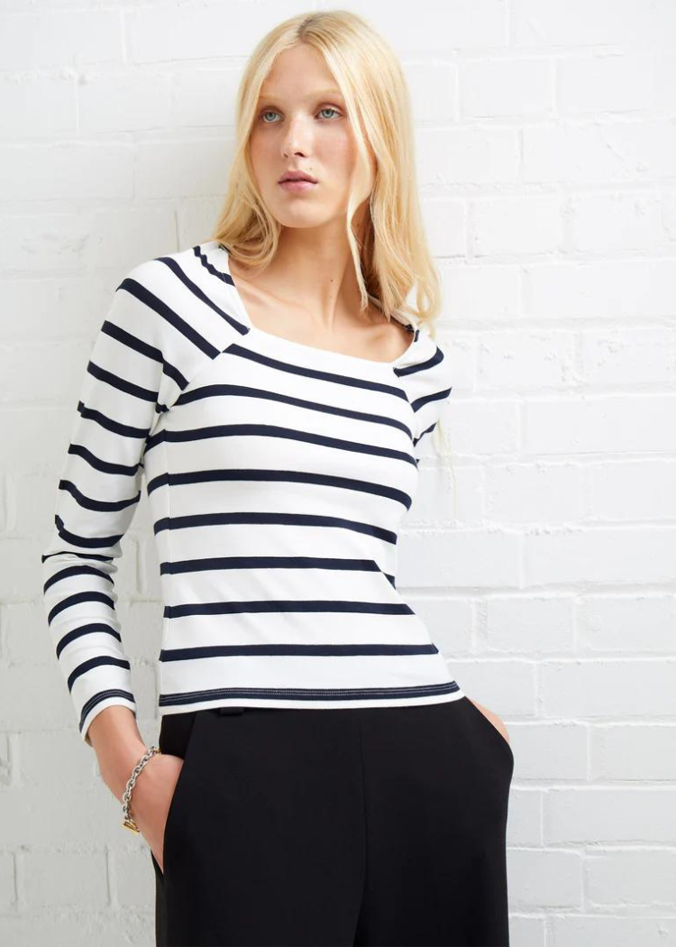 Rallie Stripe Long Sleeve Tee ***FINAL SALE***-Hand In Pocket