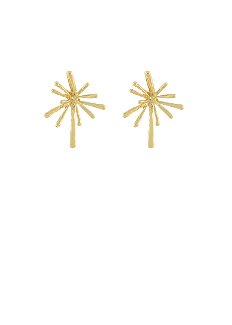 Maya Metal Burst Earrings-Hand In Pocket