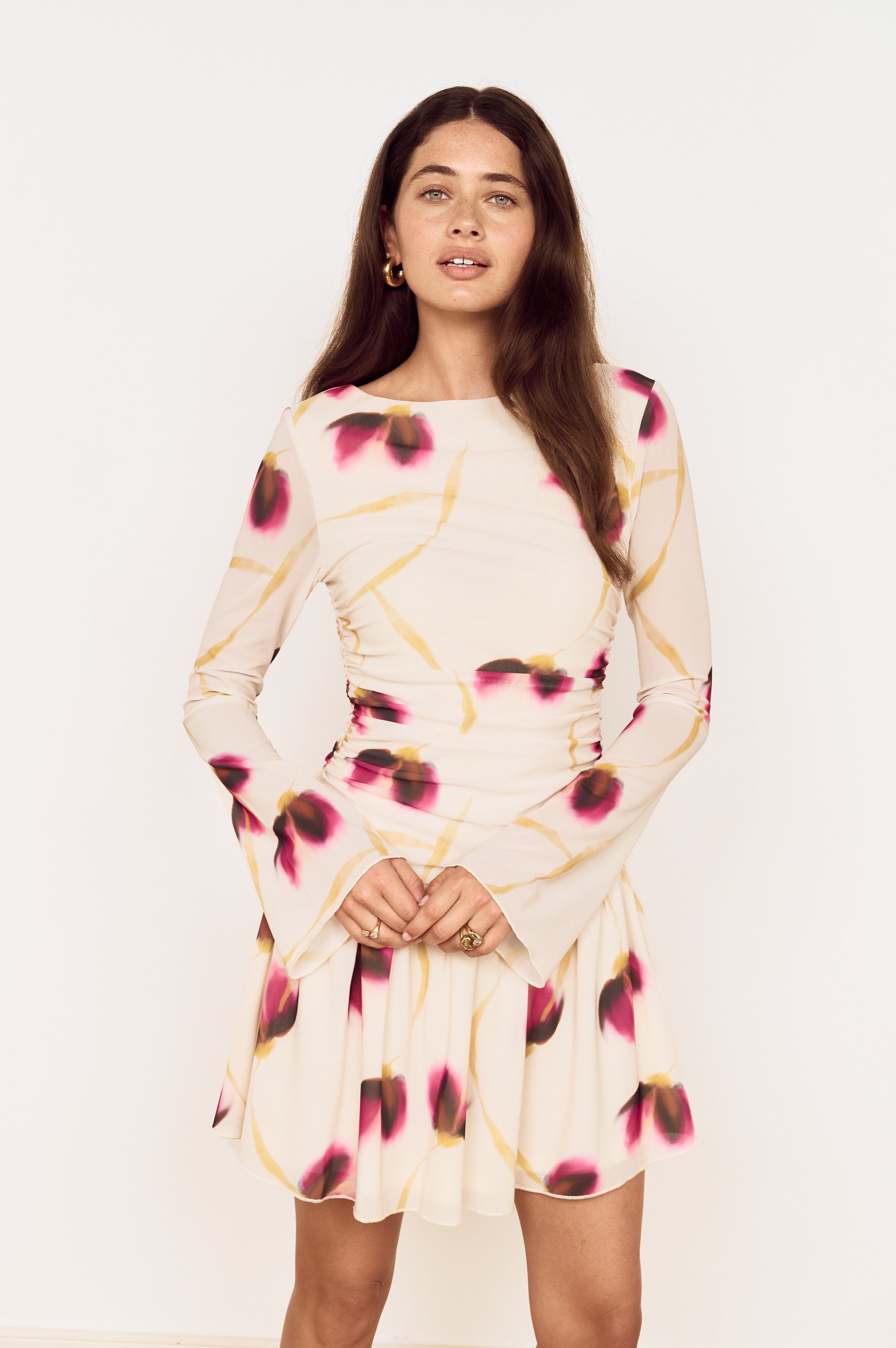 MINKPINK Emery Mesh Mini Dress - Floral-Hand In Pocket