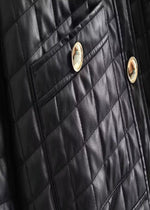 Veronica Faux Leather Quilted Jacket-Hand In Pocket