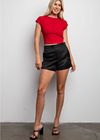 Andrea Satin Shorts - Black ***FINAL SALE***-Hand In Pocket