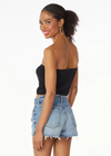 Bobi Smocked Tube Top-Black ***FINAL SALE***-Hand In Pocket