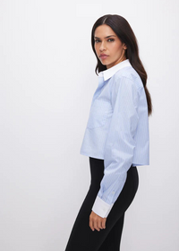 Good American Yarndye Poplin Crop Top ***FINAL SALE***-Hand In Pocket