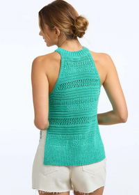 525 America Olivia Halter Tank-Cyan ***FINAL SALE***-Hand In Pocket