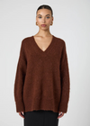 French Connection Fluffy Knit Jumper- Chocolate ***FINAL SALE***-Hand In Pocket