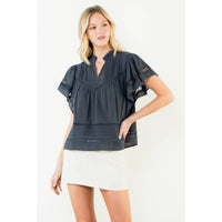 THML Florence Top - Navy-Hand In Pocket