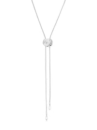 Liquid Luxe Bolo Necklace: Silver Plated / One Size-Hand In Pocket