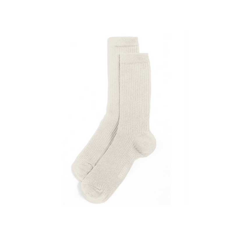 Cotton Cashmere Socks: Ivory / One Size - Womens-Hand In Pocket