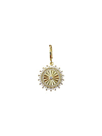 Brown Heart Link Scarf Necklace with CZ Coin-Hand In Pocket