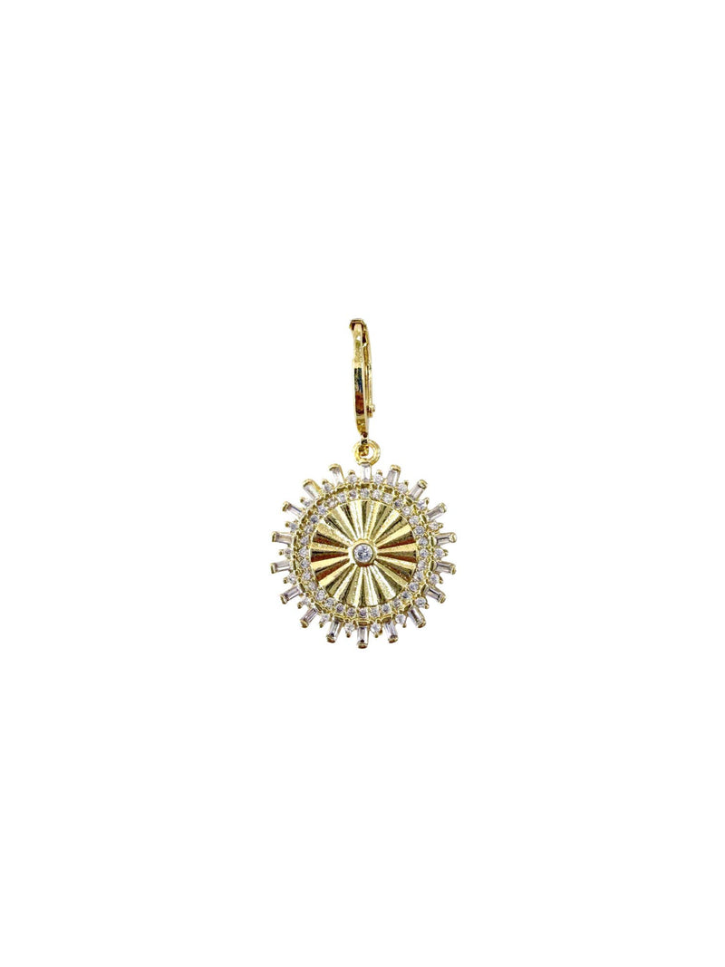 Brown Heart Link Scarf Necklace with CZ Coin-Hand In Pocket