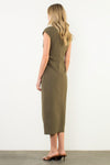 THML Leena Ruched Dress - Vine-Hand In Pocket