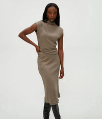 Michael Stars Shania Midi Skirt - Cobblestone