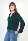 Bobi Ribbed LS Tee- Mossy Green-Hand In Pocket