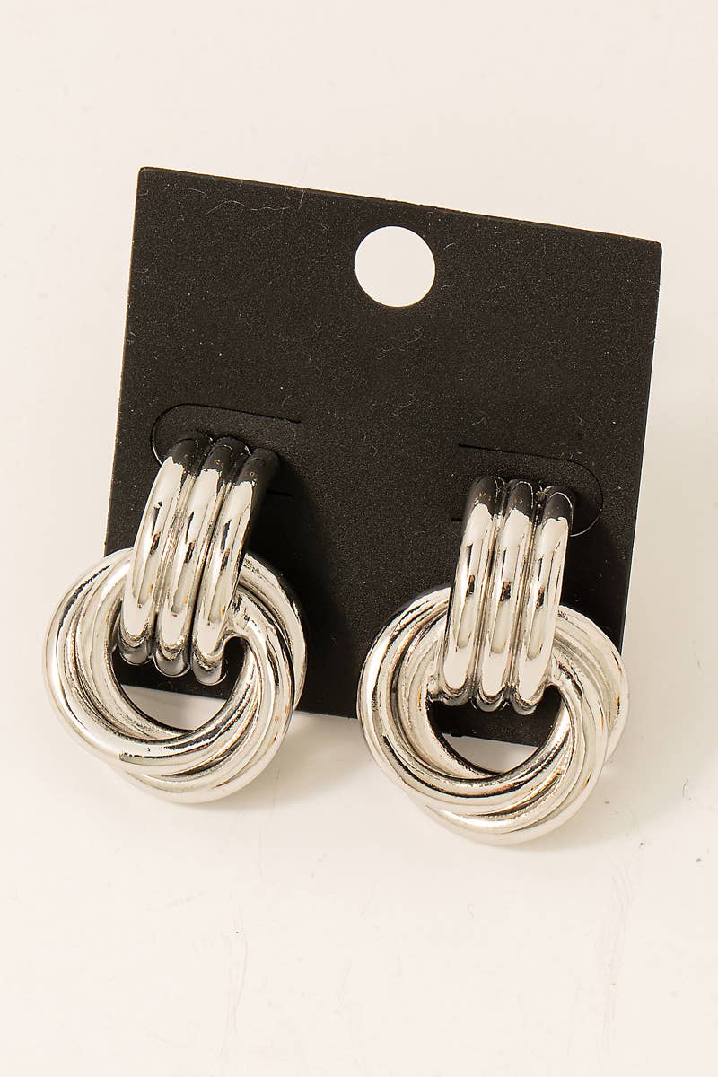Sloane Interlinked Hoops- Silver-Hand In Pocket