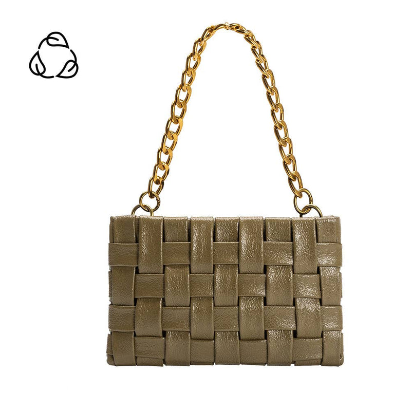 Mimie Olive Recycled Vegan Crossbody Bag-Hand In Pocket