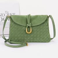Boston Suede Crossbody bag: Green-Hand In Pocket