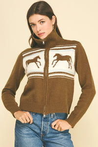 Fina Pony Cardigan - Brown