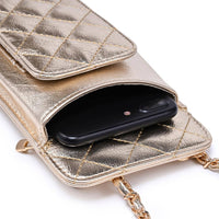 Brianna Cell Phone Crossbody - Polished Light Gold-Hand In Pocket