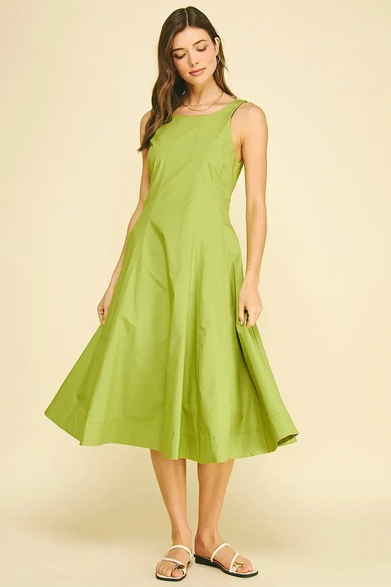 Margot Midi Dress - Matcha-Hand In Pocket