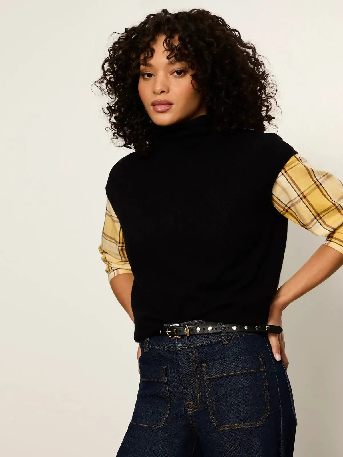 Sanctuary Mock Neck Sweater Shell - Black-Hand In Pocket