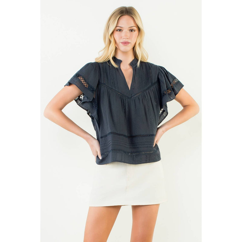 THML Florence Top - Navy-Hand In Pocket